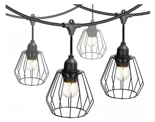 Catena decorativa per esterni CRETE 10xE27/230V 15m IP44