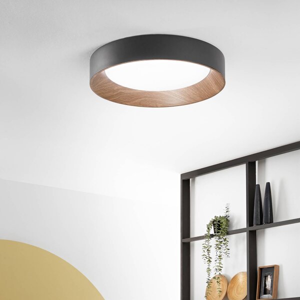 Luce Ambiente Design Plafoniera a LED Arka, Nero, Soggiorno / Sala da pranzo, Metallo, Moderno, Plafoniera LED