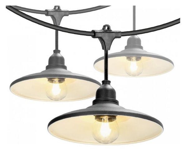 Catena luminosa decorativa da esterno CRETE 10xE27/230V 15m IP44