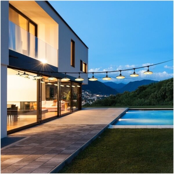 Catena decorativa da esterno CRETE 15xE27/230V 20m IP44