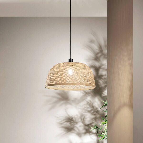Luce Ambiente Design Lampada a sospensione Bamboo, dimmerabile, Marrone / Ruggine, Soggiorno / Sala da pranzo, bambù, Lampada a sospensione