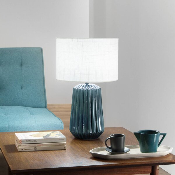 Luce Ambiente Design Lampada da tavolo Kiowa, Blu, Soggiorno / Sala da pranzo, Ceramica, Lampada da tavolo