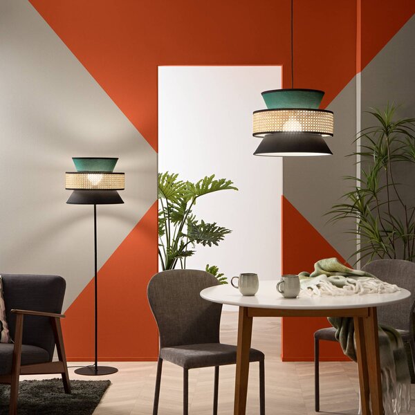 Luce Ambiente Design Lampada a sospensione Gazebo, dimmerabile, Verde, Soggiorno / Sala da pranzo, Tessuto / Stoffa / Seta, Lampada a sospensione