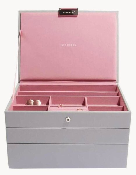 Portagioie Classic Dove Grey & Rose, set da 3