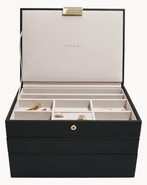 Set di 3 portagioie neri Classic Black