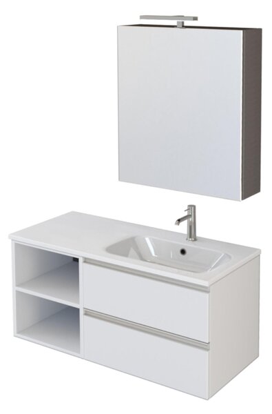 Mobiletto Bagno con Vassoio Rimovibile 40x30x88 cm in Truciolato