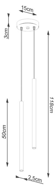 Lampadario a Sospensione 2xG9 PASTELO 2 in Acciaio