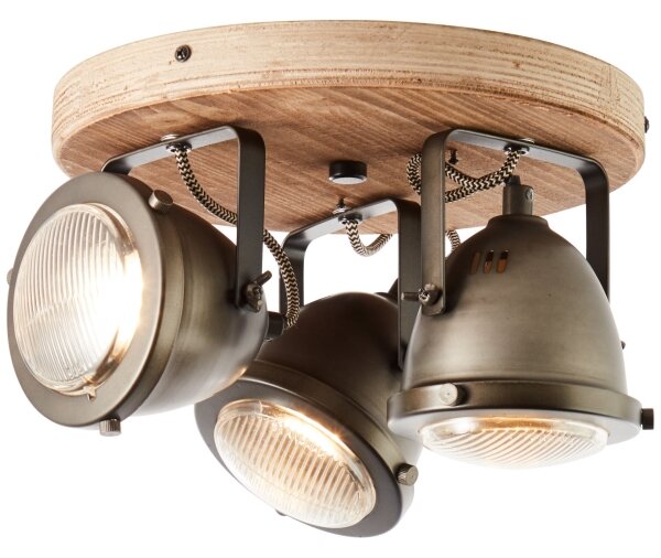 Brilliant - Faretto CARMEN WOOD 3xGU10/5W/230V eucalipto