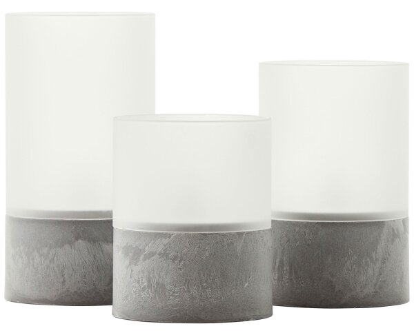 Brilliant - Set da 3 candele LED BOUGIE LED/2xAA IP44 grigie/bianche