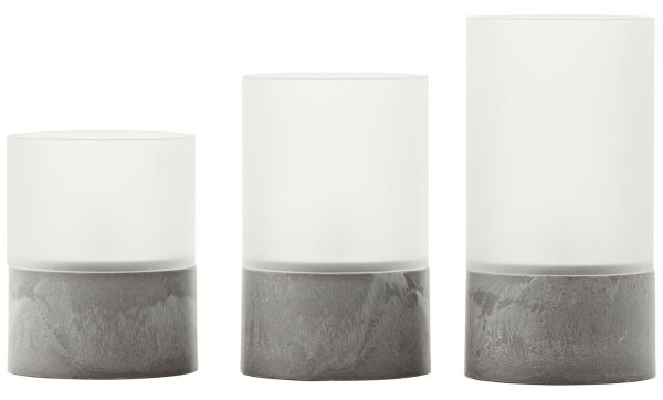 Brilliant - Set da 3 candele LED BOUGIE LED/2xAA IP44 grigie/bianche
