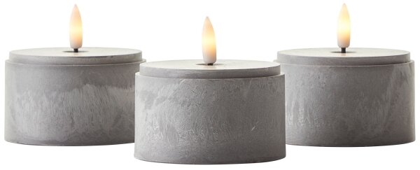 Brilliant - Set da 3 candele LED BOUGIE LED/2xAA IP44 grigie/bianche