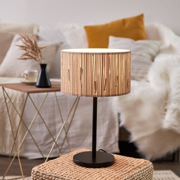 Brilliant - Lampada da tavolo WIMEA 1xE27/52W/230V nera/beige