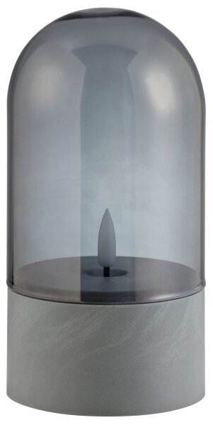 Brilliant - Set di 2 candele LED ILLUSION LED/2xAA IP44 grigio/nero fumé