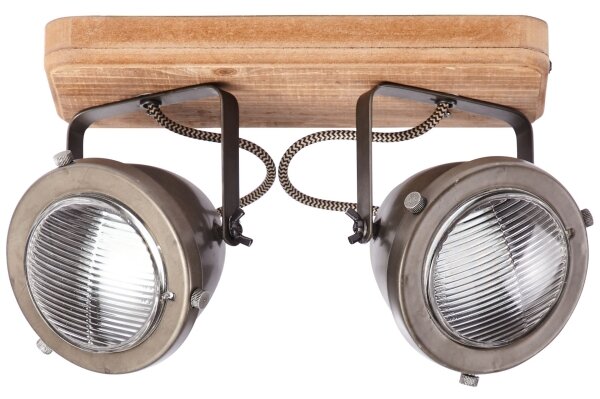 Brilliant - Faretto CARMEN WOOD 2xGU10/5W/230V eucalipto