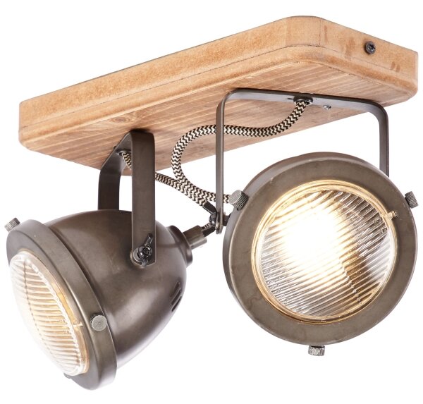 Brilliant - Faretto CARMEN WOOD 2xGU10/5W/230V eucalipto