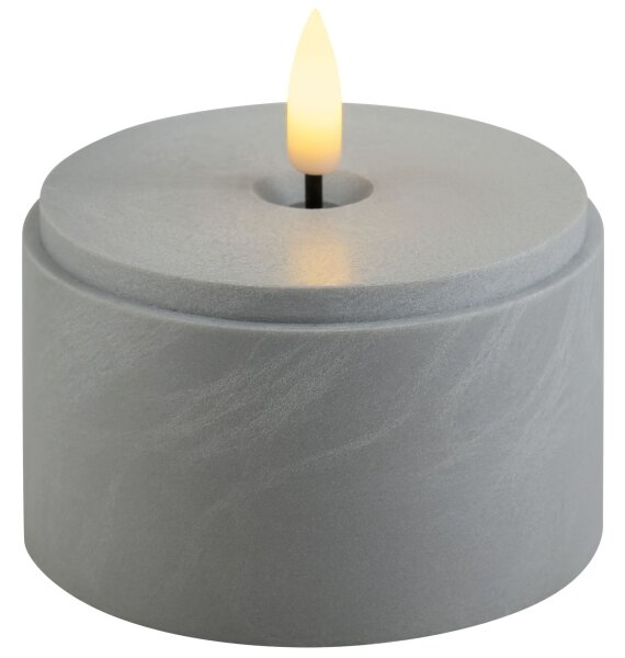 Brilliant - Set di 2 candele LED ILLUSION LED/2xAA IP44 grigio/nero fumé