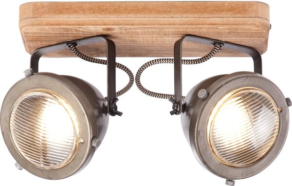 Brilliant - Faretto CARMEN WOOD 2xGU10/5W/230V eucalipto