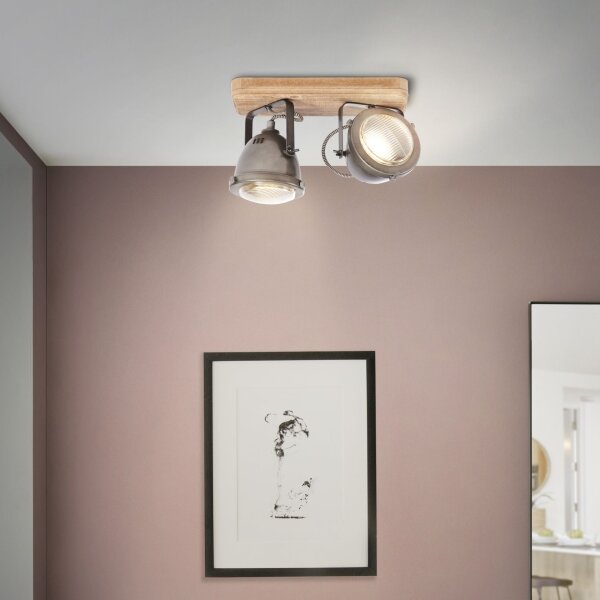 Brilliant - Faretto CARMEN WOOD 2xGU10/5W/230V eucalipto