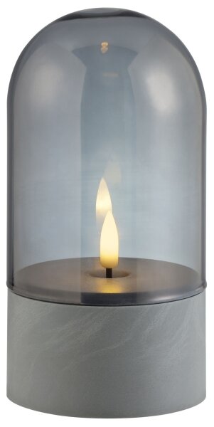 Brilliant - Set di 2 candele LED ILLUSION LED/2xAA IP44 grigio/nero fumé