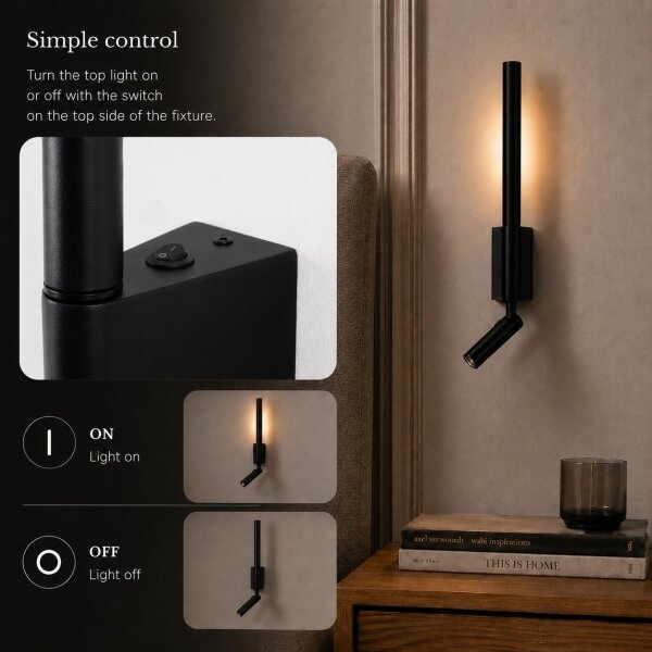 Brilagi - Faretto da parete LED VIXON LED/3W/230V + LED/5W nero CRI 90