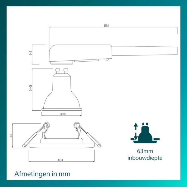 Philips - Faretto da incasso PERIDOT 1xGU10/7W/230V argento