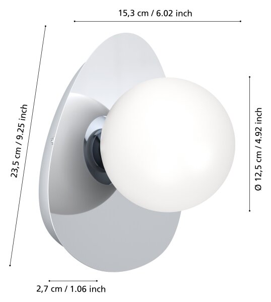 Eglo 902095 - Applique LED da bagno CASTROVIDO 1xG9/4,2W/230V IP44 cromo
