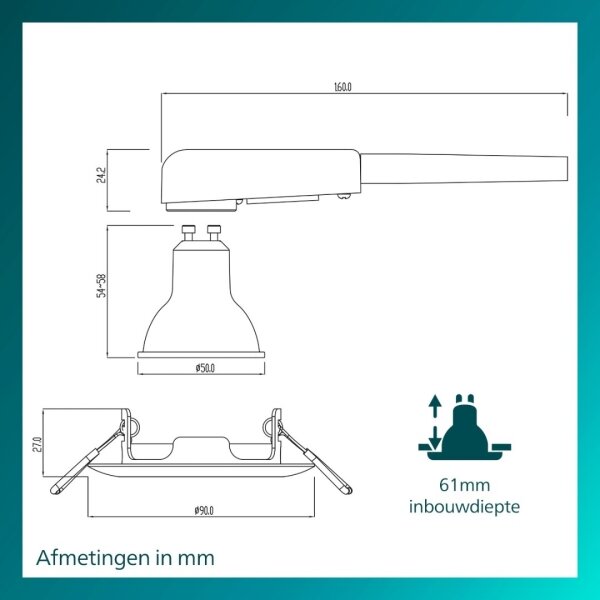 Philips - Faretto da incasso PERIDOT 1xGU10/7W/230V argento