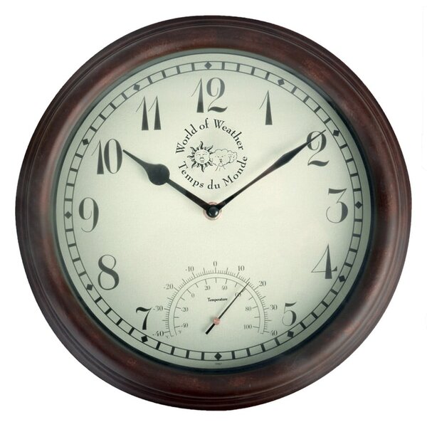 Orologio da parete per esterni con termometro Tempo - Esschert Design