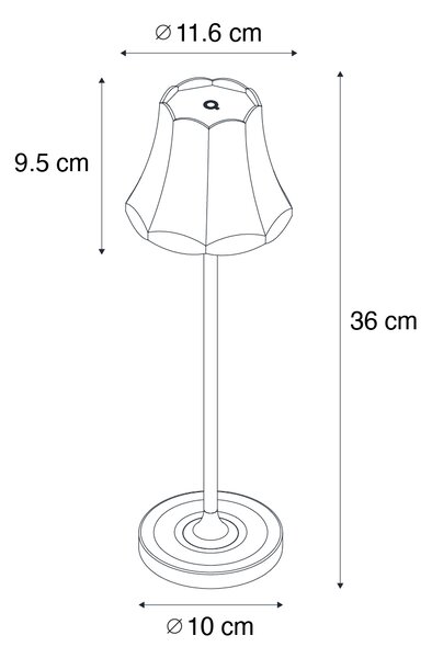 Set di 2 lampade da tavolo retrò bianco spento ricaricabili IP44 - Granny