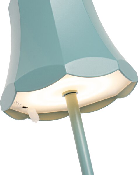 Lampada da tavolo retrò blu minerale ricaricabile IP44 - Granny