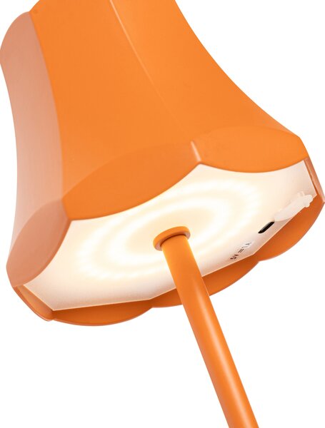 Set di 2 lampade da tavolo retrò arancioni ricaricabili IP44 - Granny