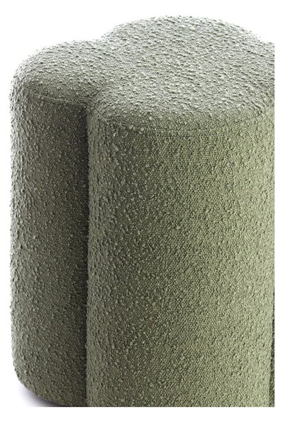 Sgabello in tessuto bouclé verde Nalani - Light & Living