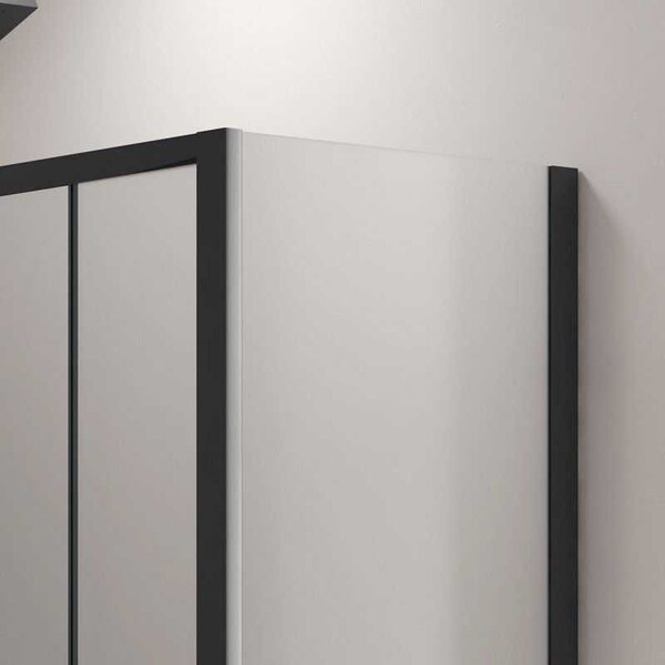 Kamalu box doccia 70x160 doppio scorrevole telaio nero vetro piumato | kfn6000sn