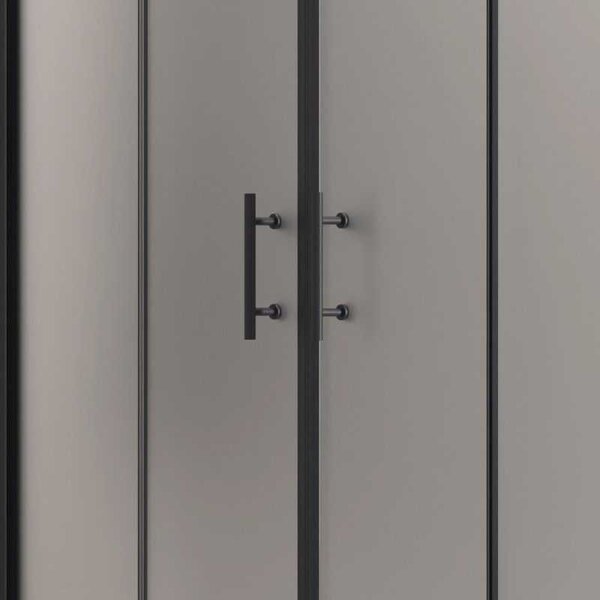 Kamalu box doccia 70x160 doppio scorrevole telaio nero vetro piumato | kfn6000sn