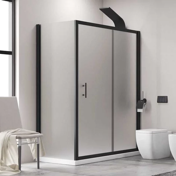 Box doccia vetro piumato 70x130 telaio nero opaco | KFN5000SN - KAMALU