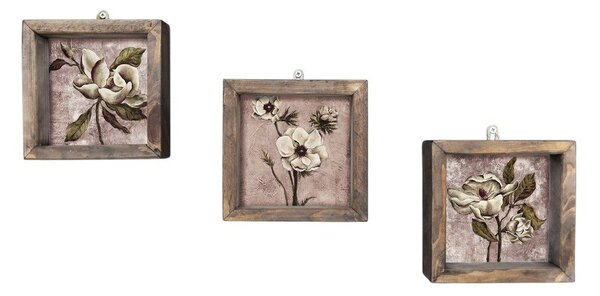 Set di 3 dipinti murali vintage, 15 x 15 cm - Evila Originals