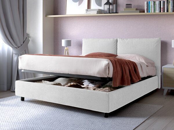 Letto Matrimoniale Contenitore NIMES Bianco ghiaccio