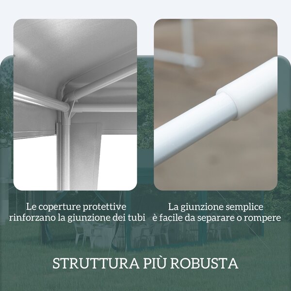 Outsunny Gazebo da Giardino 3x3 m Pieghevole e Portatile con Copertura Anti UV, Bianco