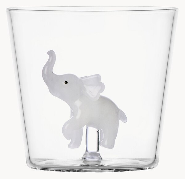 Bicchiere in vetro borosilicato fatto a mano White Elephant