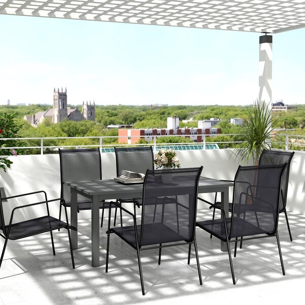 Outsunny Tavolo da Giardino Allungabile da 160-220 cm per 6-8 Persone Rettangolare in Alluminio, Grigio