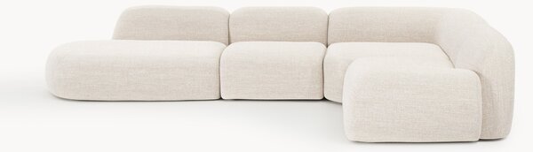 Divano angolare componibile XL in bouclé con chaise longue Wolke