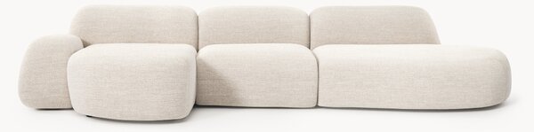 Divano angolare componibile 4 posti in bouclé con chaise longue Wolke
