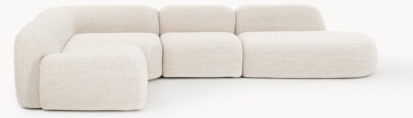 Divano angolare componibile XL in bouclé con chaise longue Wolke