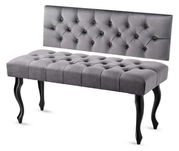 Panca con pannello murale trapuntato CHESTERFIELD DARK GREY