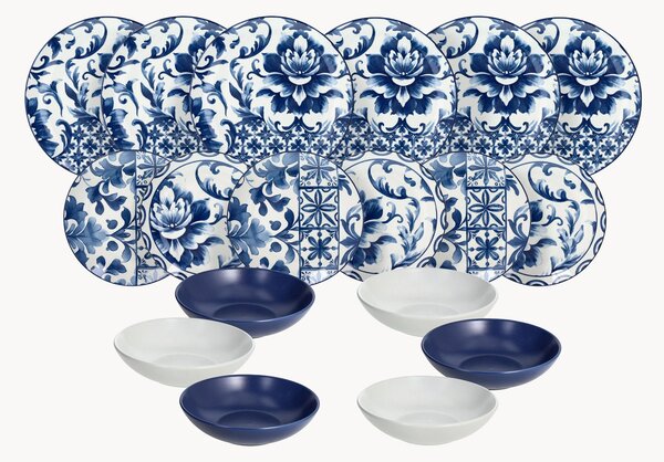 Servizio di piatti in porcellana Madison Ortigia, 18 pz