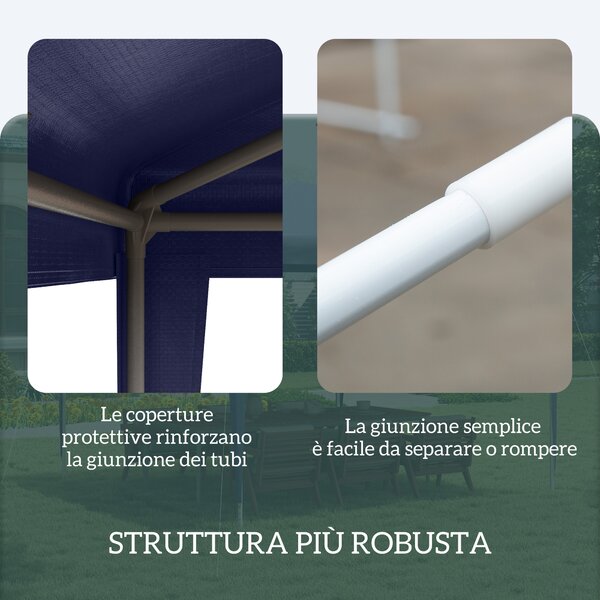 Outsunny Gazebo da Giardino 3x3 m Pieghevole e Portatile con Copertura Anti UV, Blu