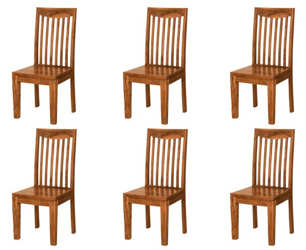 Set di 6 sedie in legno acacia - laccato / miele dorato 45x45x103 SHAMAN #20