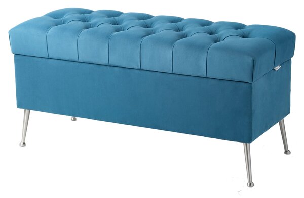 Pouf contenitore trapuntato MAX TURQUOISE