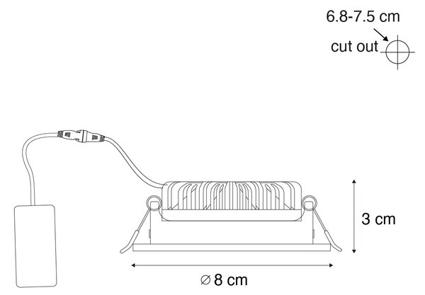 Set di 6 Faretti da Incasso Moderni Bianchi 8,2 cm Incl. LED IP54 Ultra Sottili - Pupil