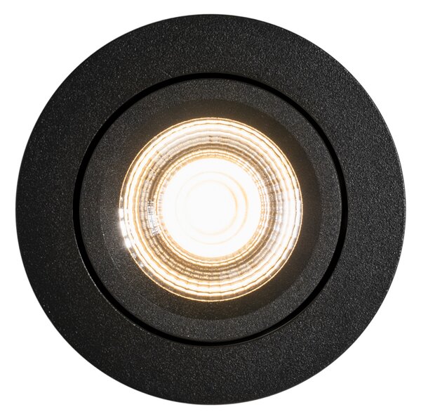 Faretto da incasso nero orientabile 8,2 cm con LED Dim to Warm IP54 Ultra Slim - Pupil